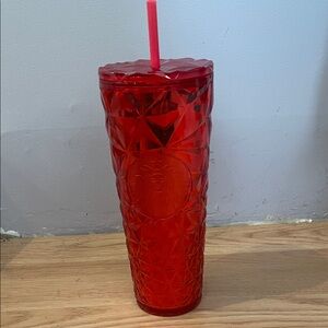 Starbucks 2023 Holiday Poinsettia Red Prism Cold Cup – 24 oz